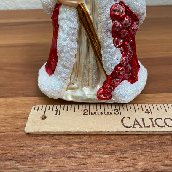 Glassware Art Studio Poland Santa Hand Blown Handcrafted Mercury Glass Ornament - Picture 10 of 16